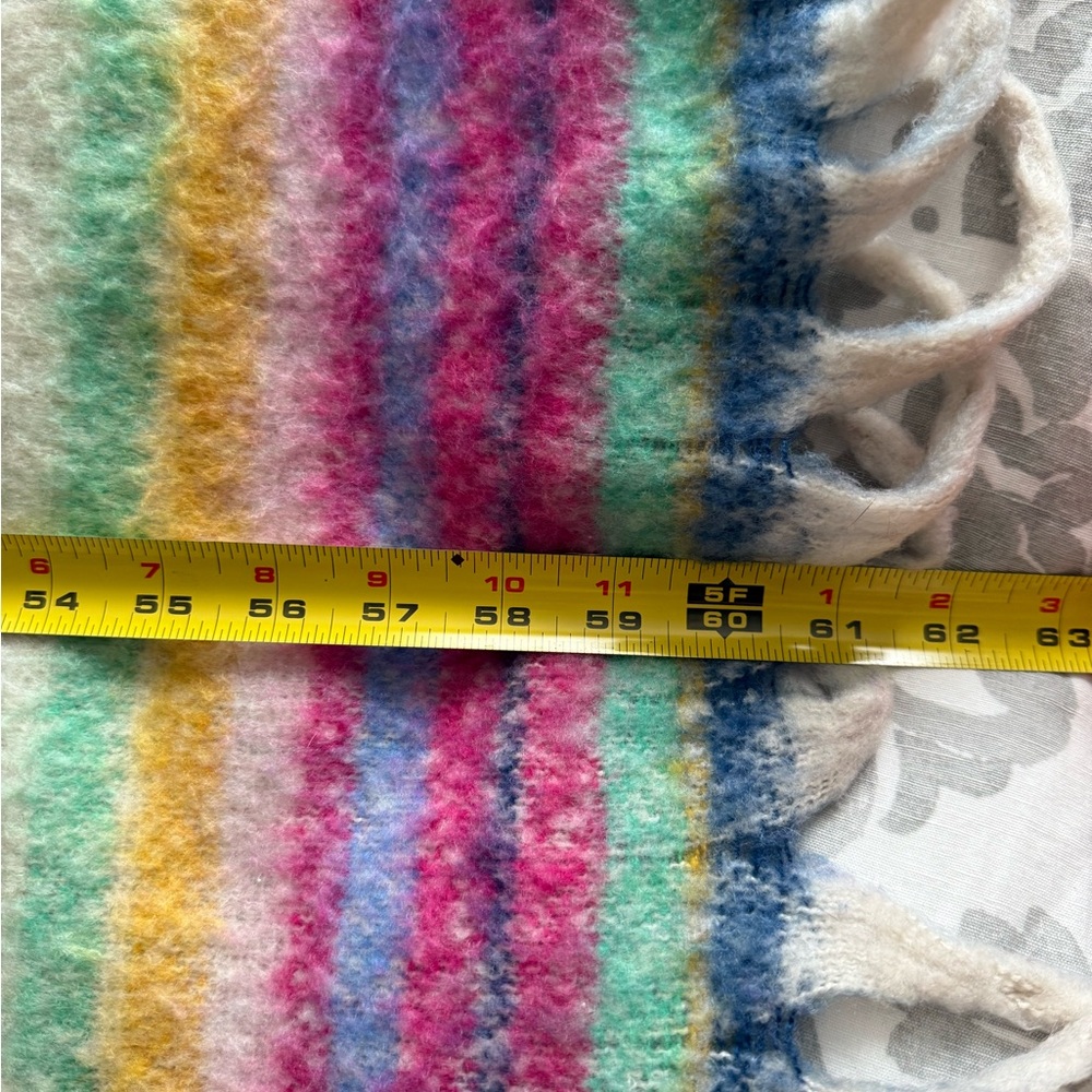 Free People-Skye Stripe Blanket 60” x 50” Striped Boho Southwestern Throw Fringe - Picture 7 of 7